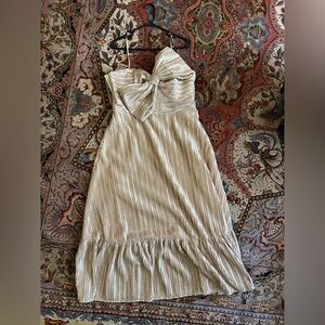 Hutch Bow Tie Gold Metallic Maxi Dress Women’s Size 14